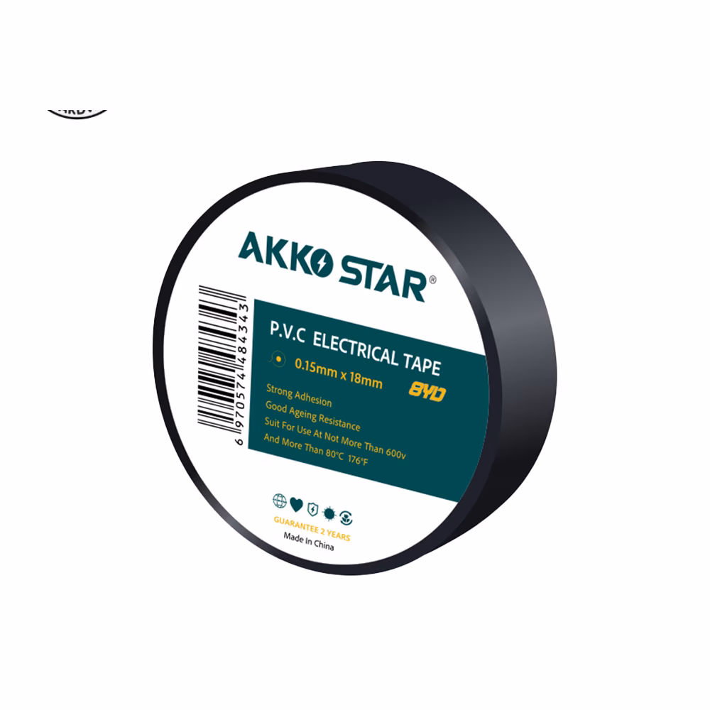 Akkostar 0.13mmx18mmx20m Pvc Tape Black
