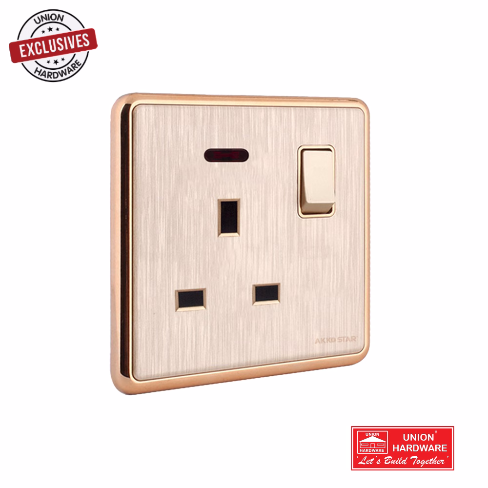 AKKOSTAR 13A SWITCHED SOCKET GOLD