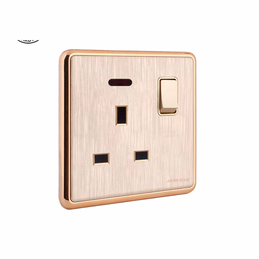 Akkostar 13a Switched Socket Gold