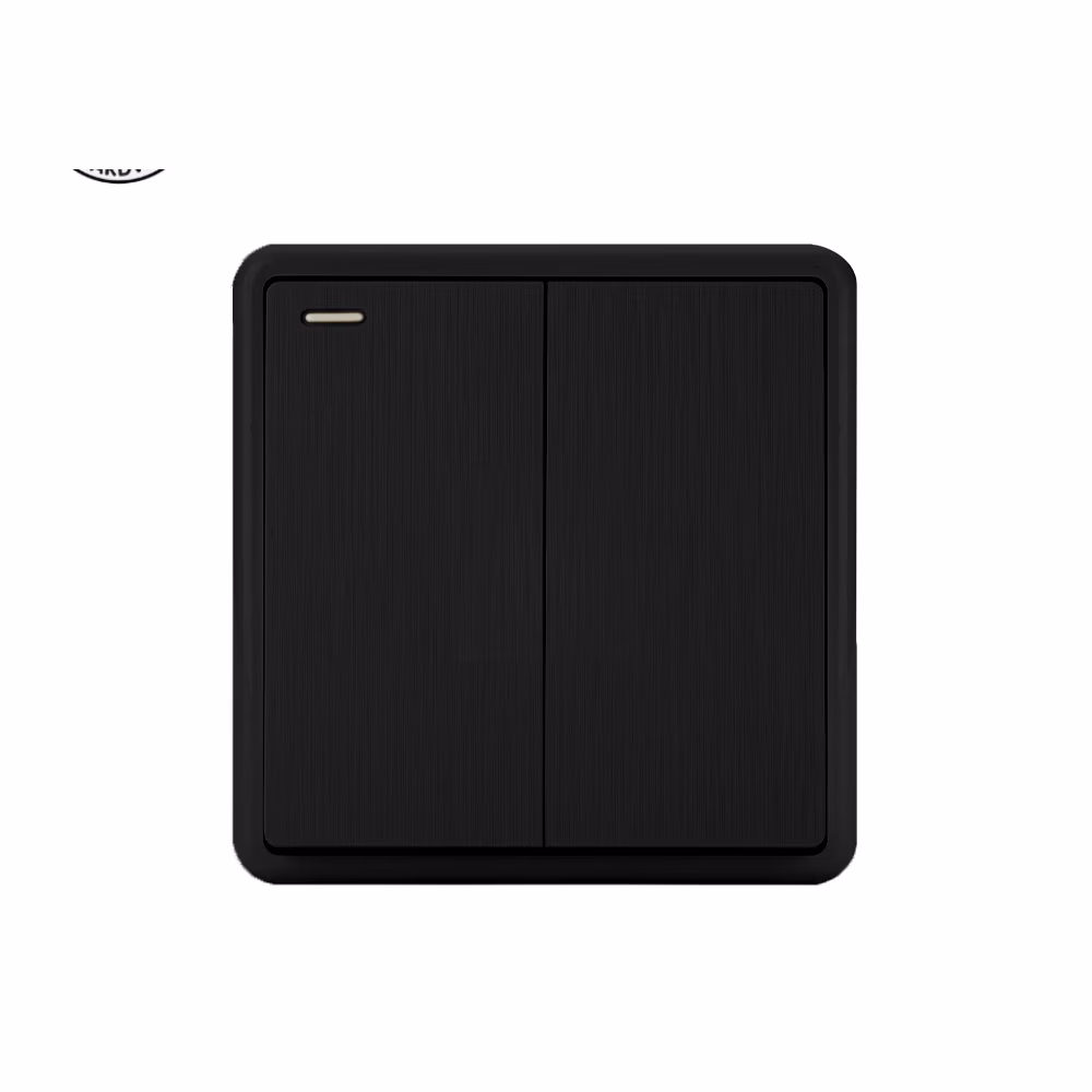 Akkostar 2 Gang 1 Way Switch Black