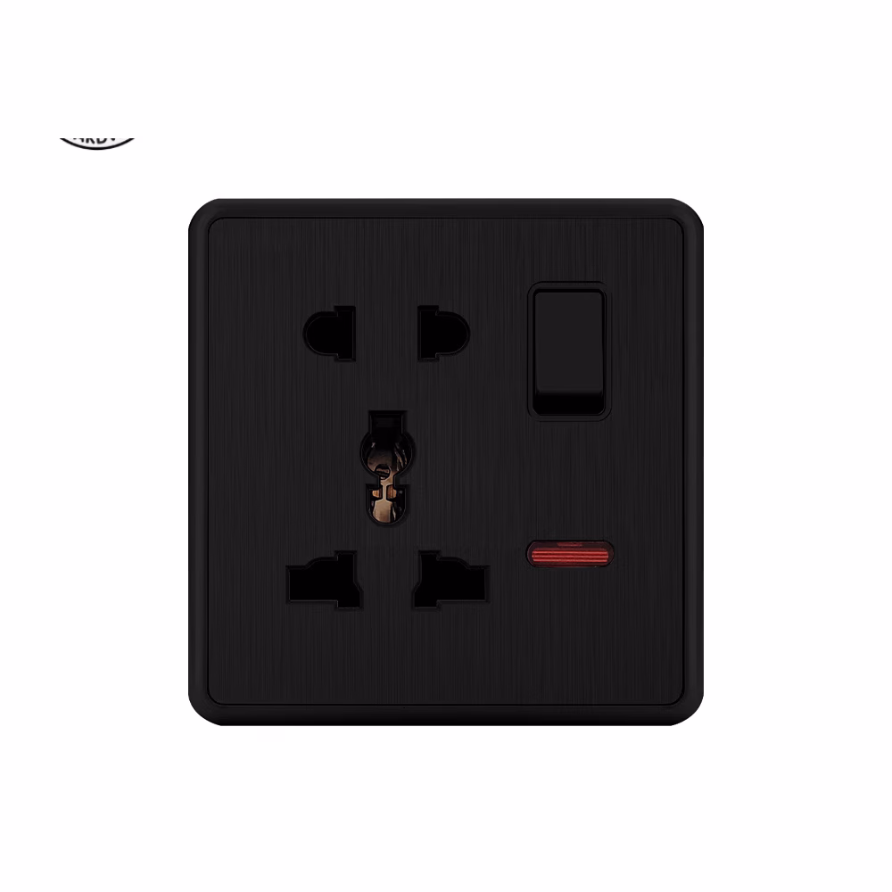 Akkostar 2 Pin N 3 Pin Multifunction Socket Black