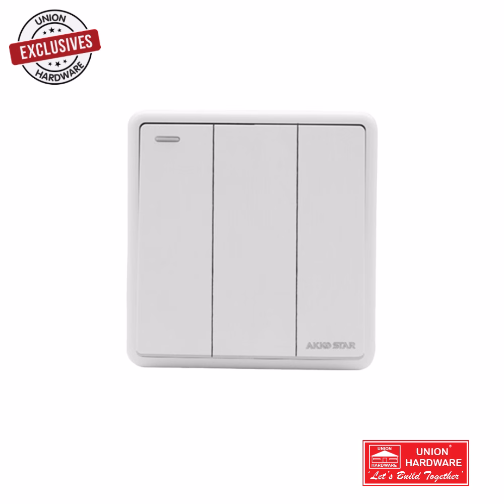 AKKOSTAR 3 GANG 1 WAY SWITCH