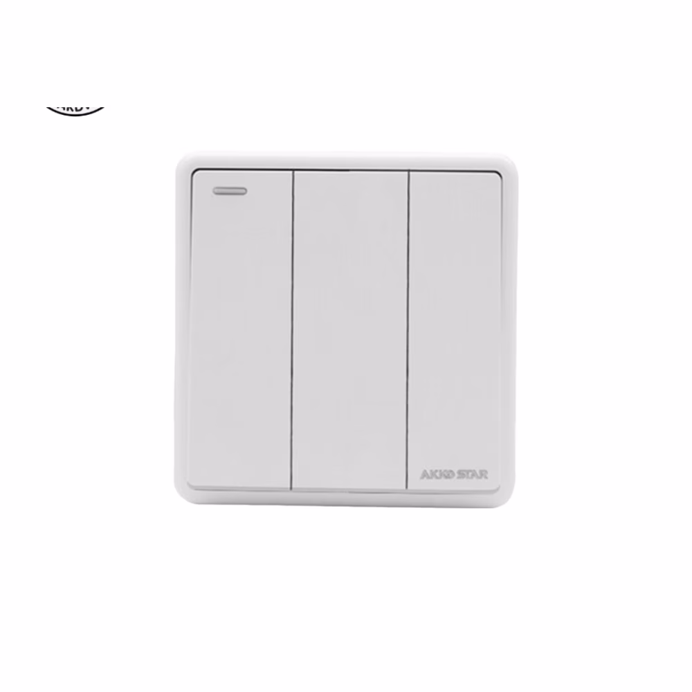 Akkostar 3 Gang 1 Way Switch