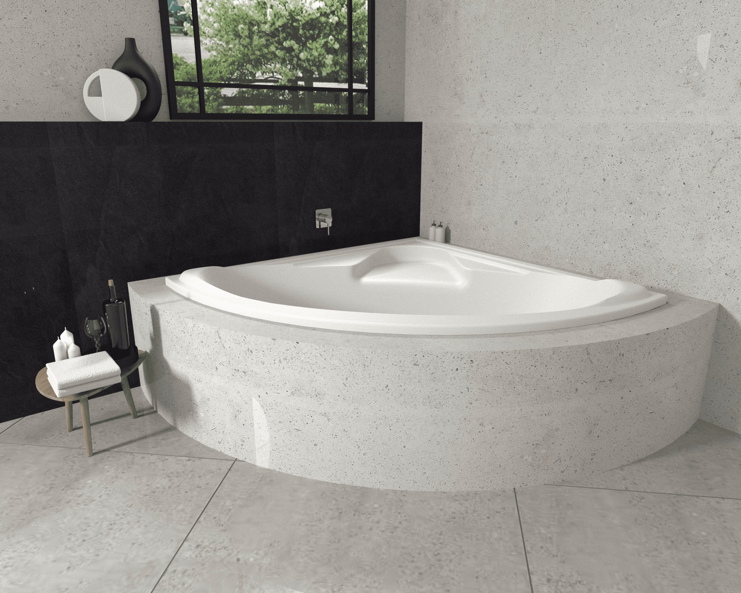 ASP ADELAIDE CORNER DROP IN BATH 1500X520MM WH