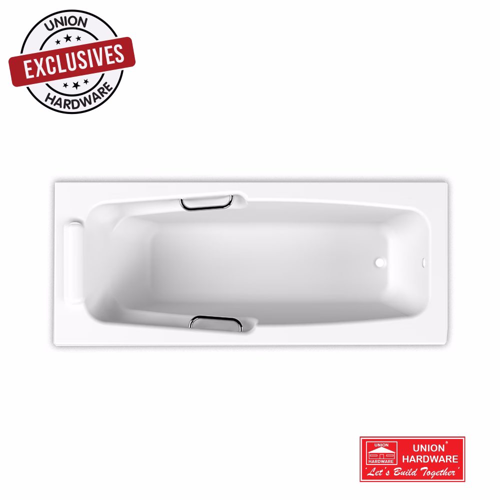 ASP NEW YORK D.I BATH WHI 1800X410MM WT HANDLES