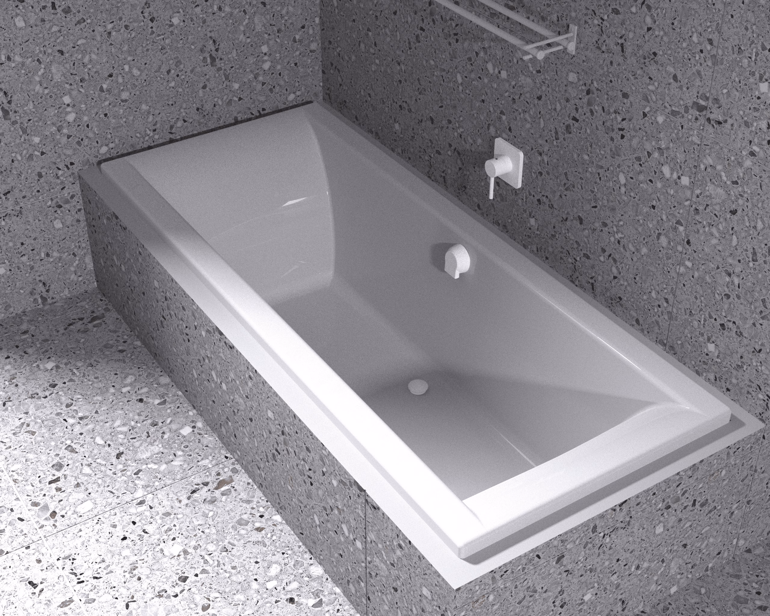 ASP TURIN DROP IN BATH 1700X460MM WHITE