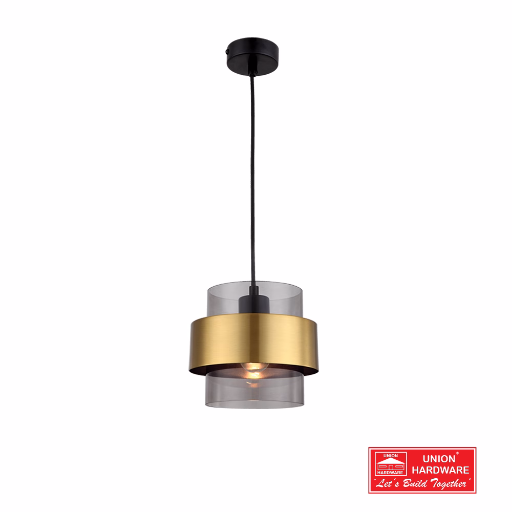 BST PEN856 GOLD PENDANT WITH COLOUR GLASS