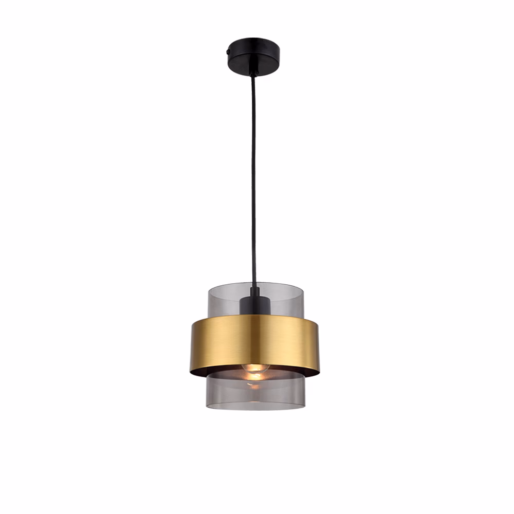 Bst Pen856 Gold Pendant With Colour Glass