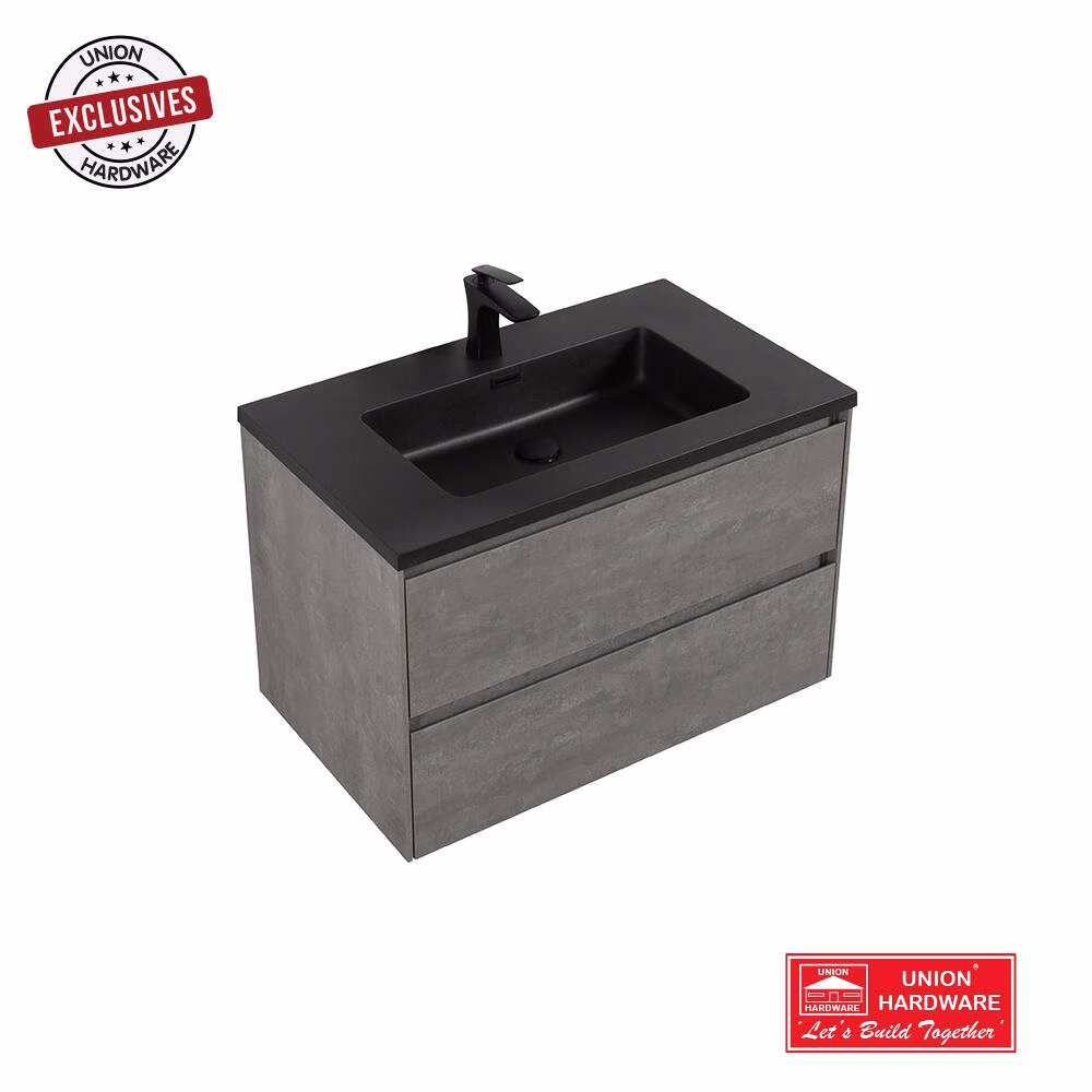 CC ENZO MATT BLK BASIN CONCRETE VANITY 800MM