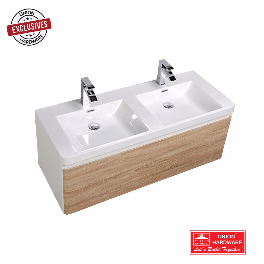 CC MILAN BASIN VANITY SET 1200MM OAK WHITE