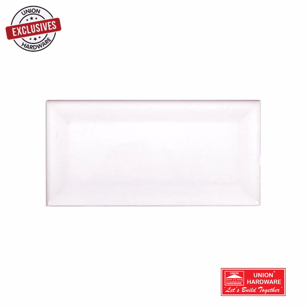 DJ WHITE BEVELLED GLOSS 75MMX150MM 01131
