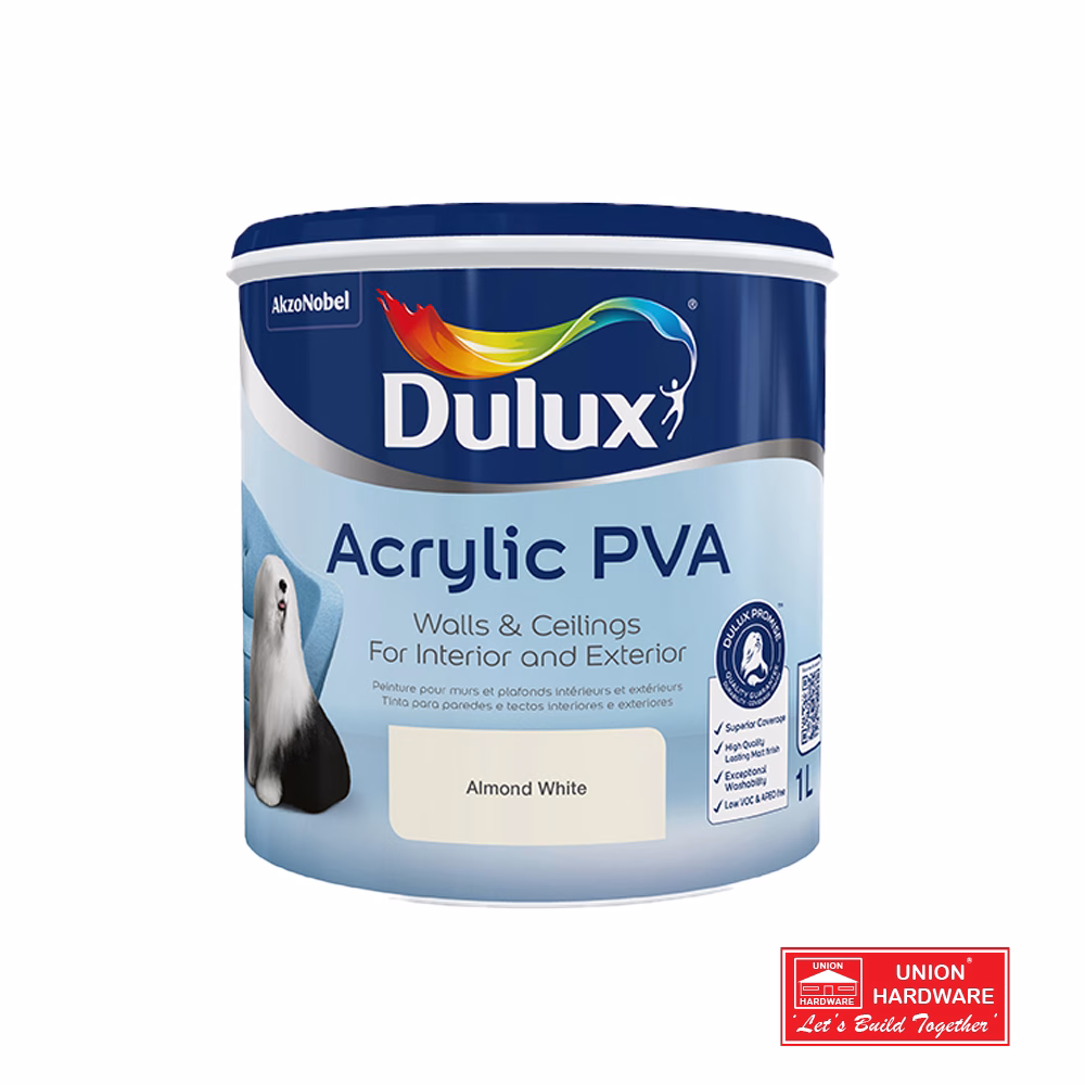 DULUX INT EXT PVA WHITE 1L