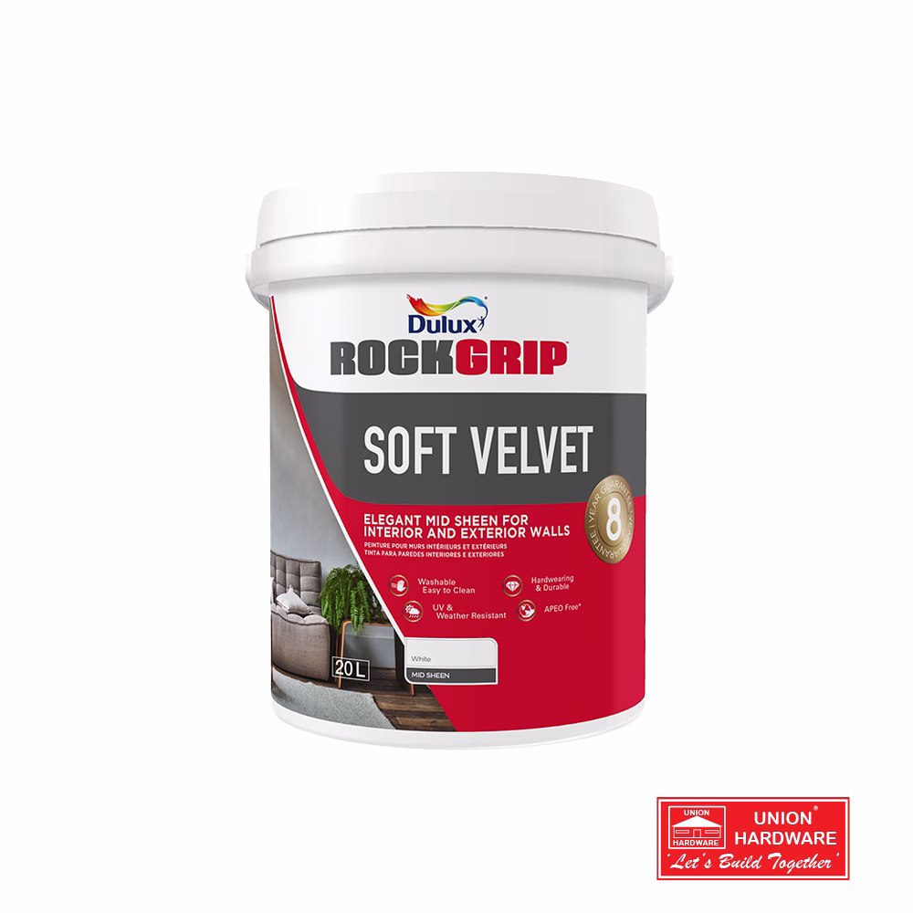 DULUX ROCKGRIP SOFT VELVET WHITE 20LT