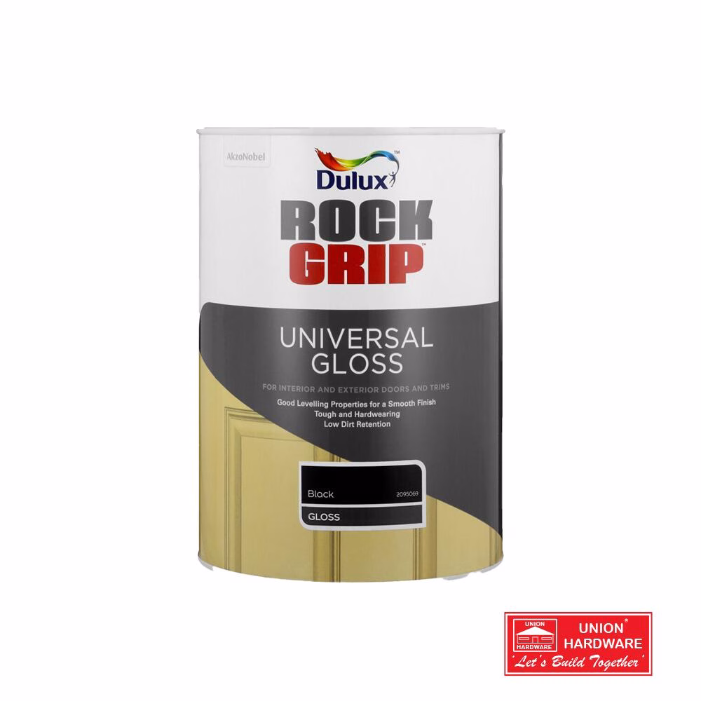 DULUX ROCKGRIP UNIVERSAL GLOSS BLACK 5L