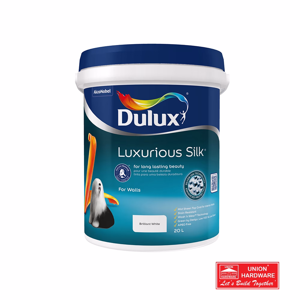 DULUX WASH N WEAR LUXURIOUS SILK WHITE 20L