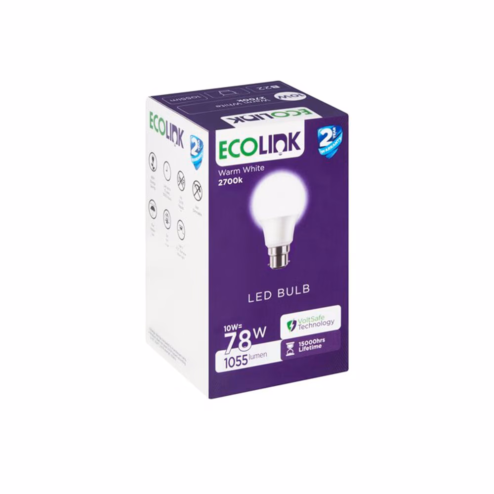 Ecolink 10w Led Bulb B22 2700k