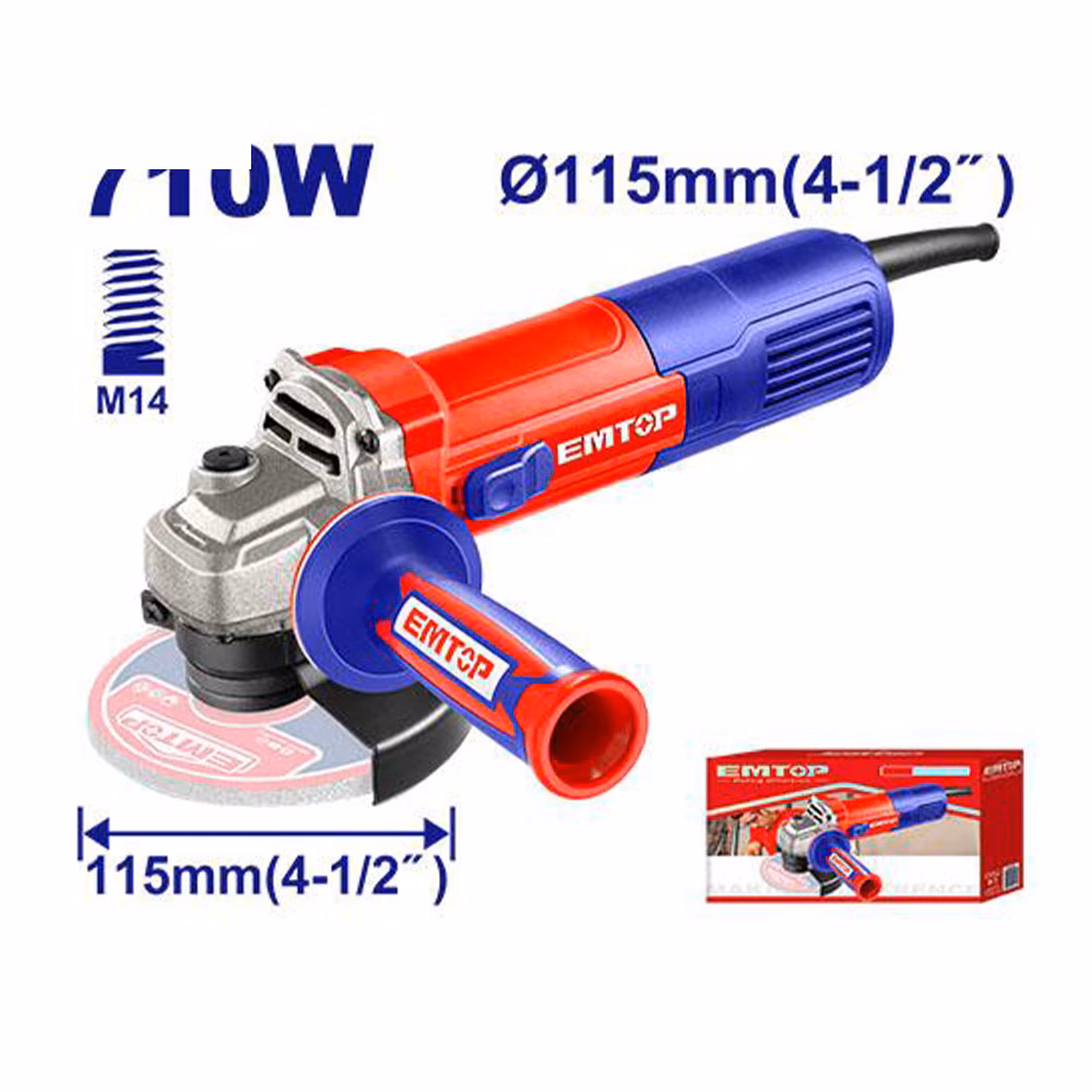 Emtop Angle Grinder 115mm 710w