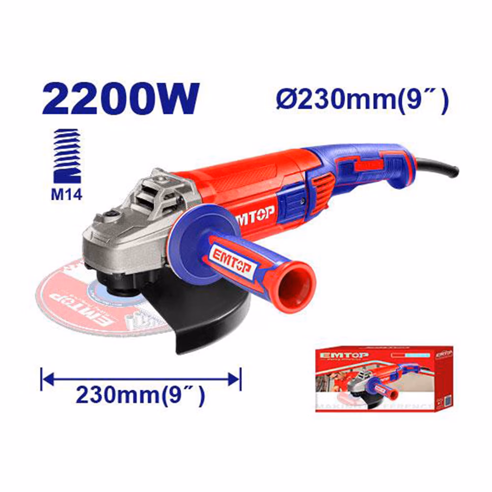 Emtop Angle Grinder 230mm 2200w