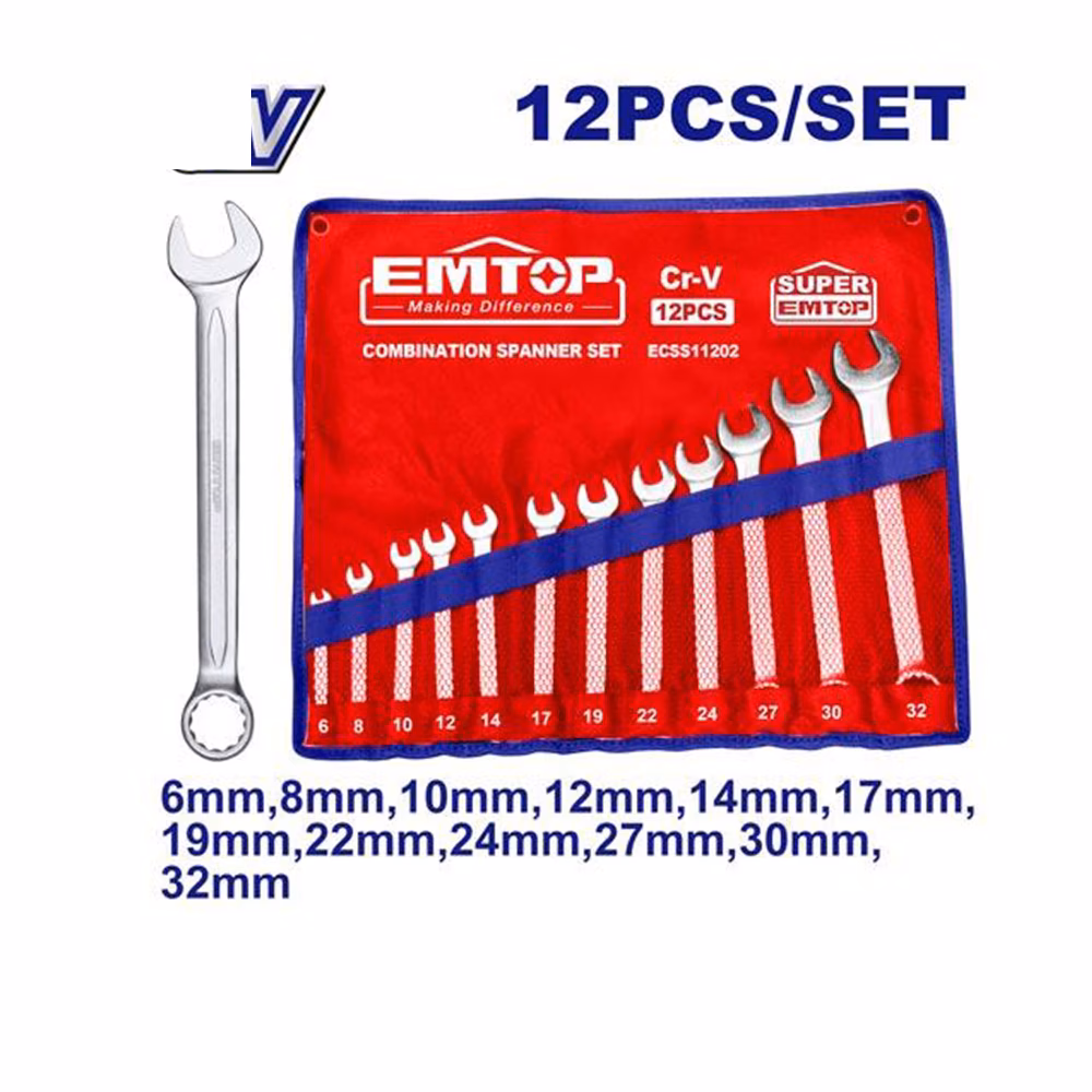 Emtop Combination Spanner Set 12 Pce
