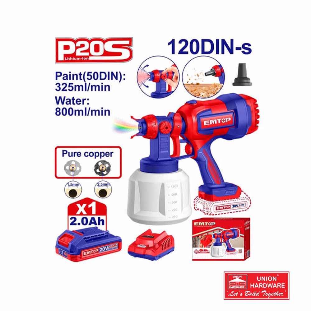 EMTOP CORDELESS SPRAY GUN 800ML/MIN NB