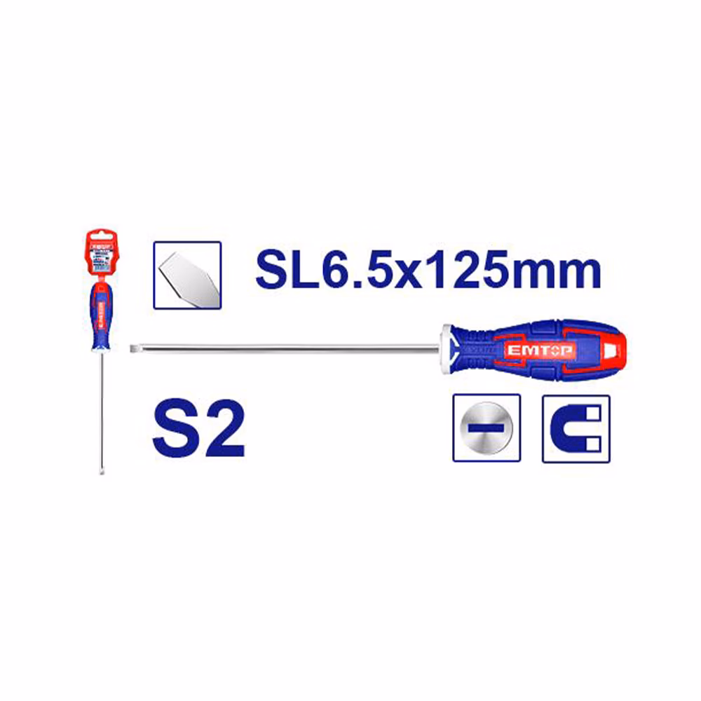 Emtop Flat Screwdriver 6x125 Mm