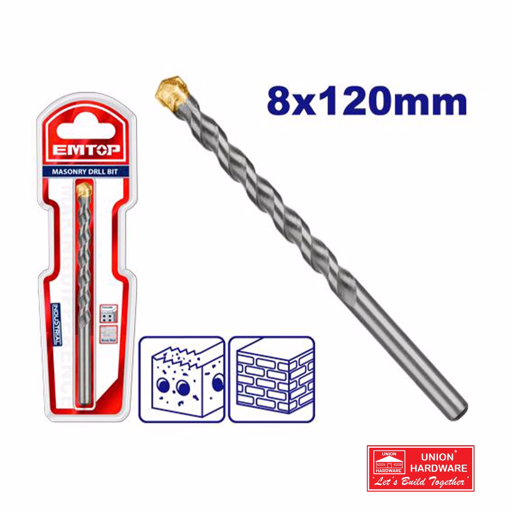 EMTOP MASSONAY DRILL BIT TC TIP 8MM
