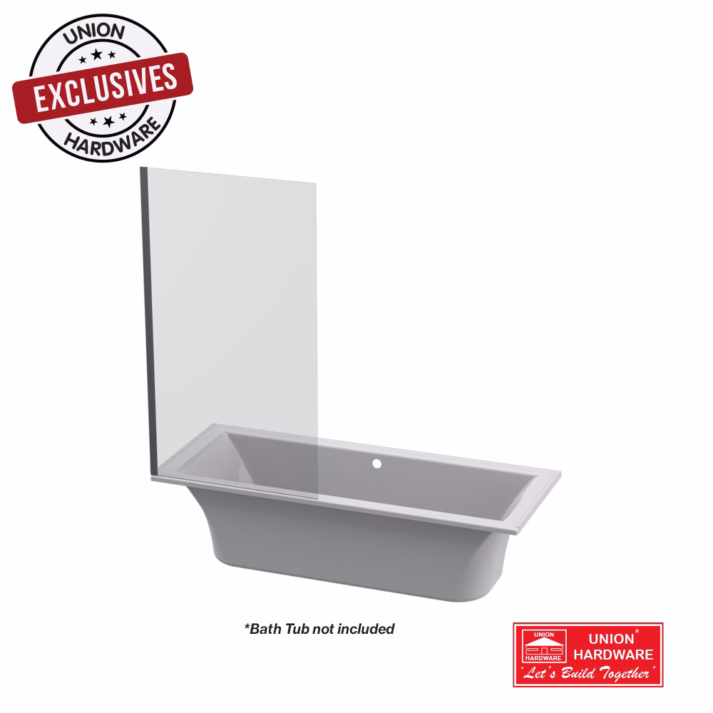 FN KOBE FIXED BATH SHWR BLK-CLR SCREEN 1400X800X6