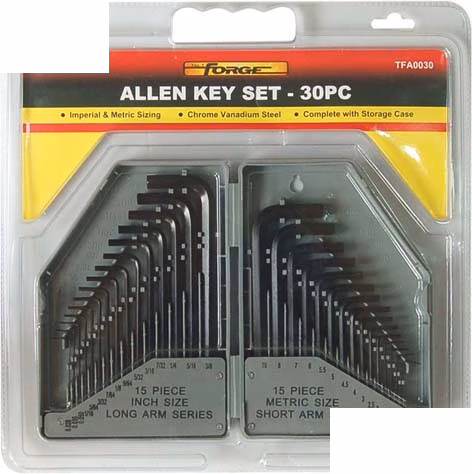 Forge Allen Key Set 30pcs Met. N Imp.
