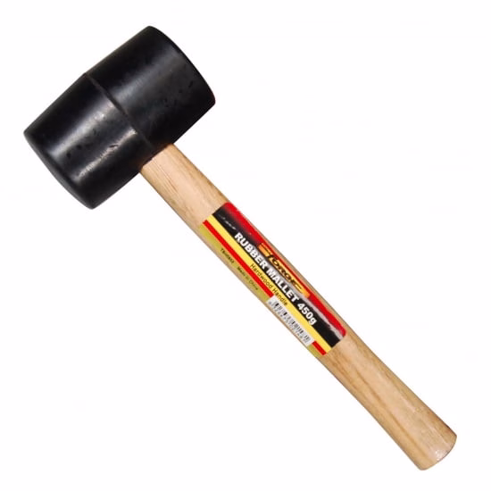 FORGE RUBBER HAMMER WOODEN HANDLE 450G