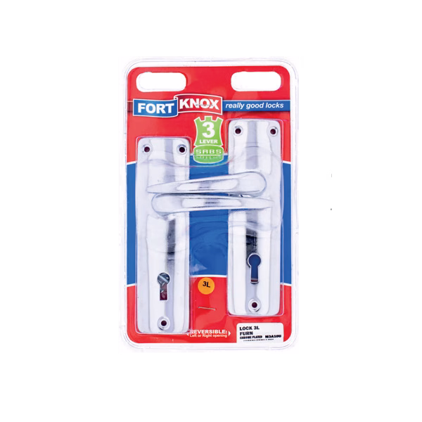 FORT KNOX LOCKSET 3 LEVER HANDLE CHROME