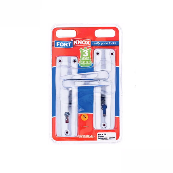 Fort Knox Lockset 3 Lever Handle Chrome
