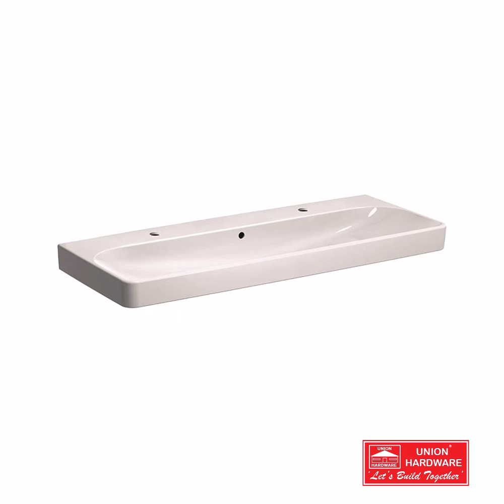 GEBERIT SMYLE BASIN WHITE 120CM 2 TAP N 1 TRAP HLE