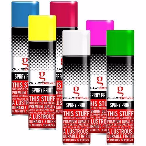 GLUE DEVIL SPRAY PAINT HEAT RESISTANT BL