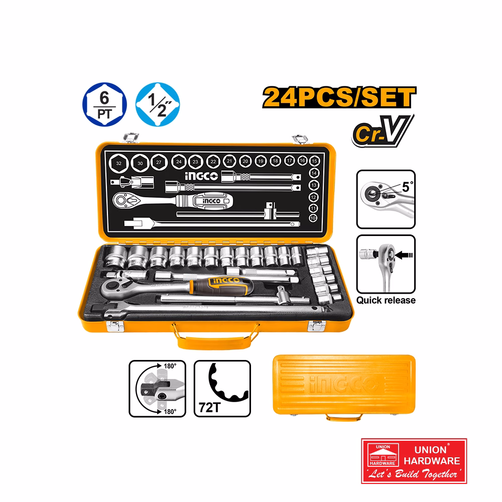 INGCO 24PCS 1-2IN SOCKET SET