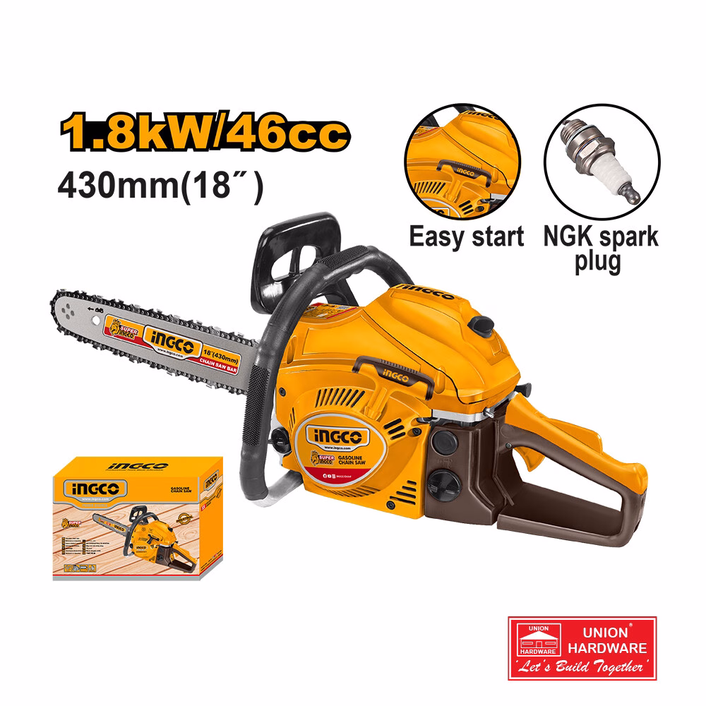 INGCO GASOLINE CHAIN SAW 46CC 18IN