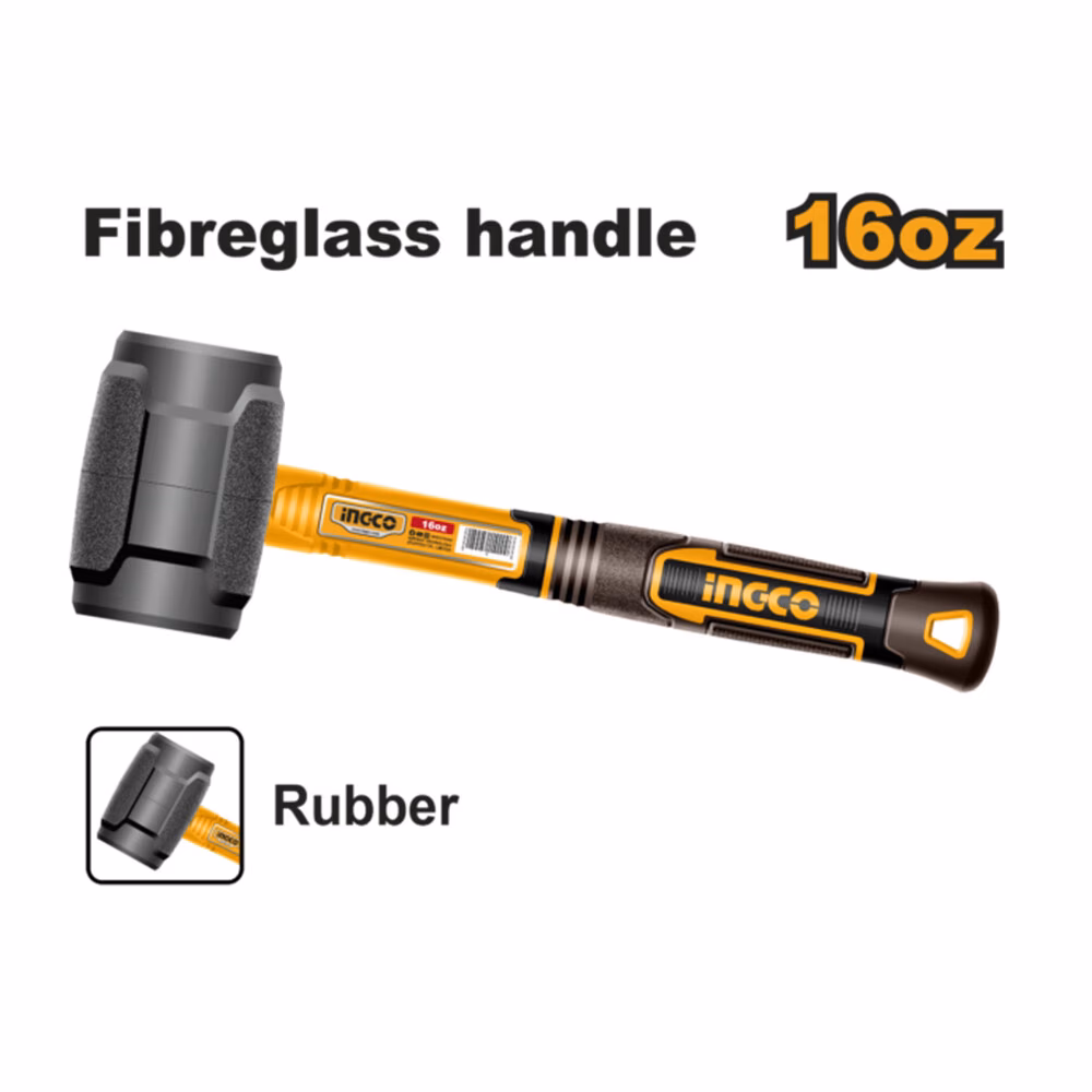 Ingco Rubber Hammer 16oz/450g