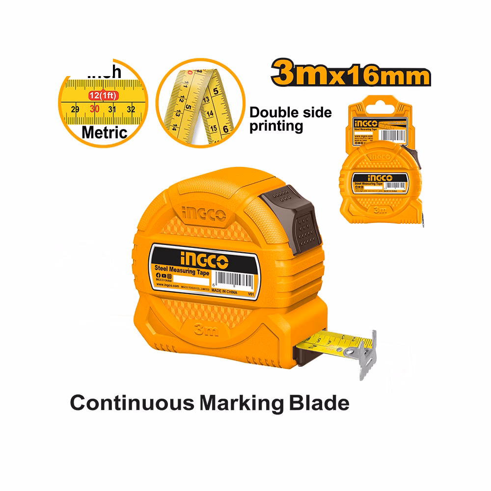 Ingco Steel Measuring Tape 3m X16mm