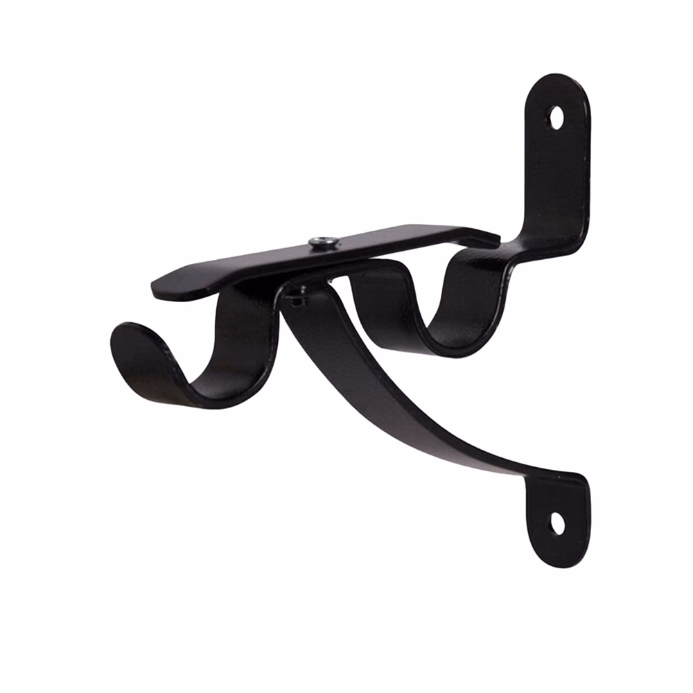 Kc Bracket Flat 25mm Double Black 2 P/Pack