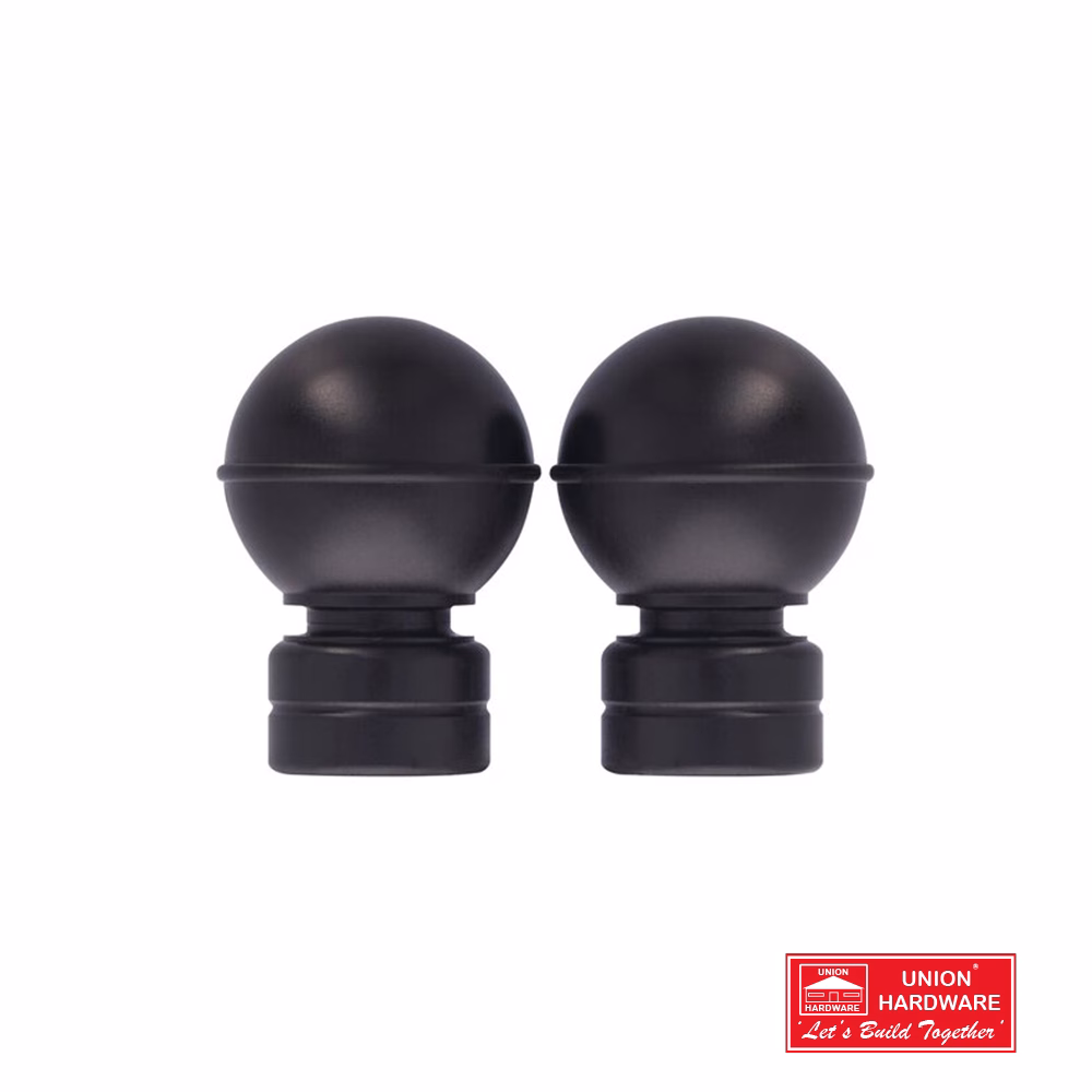 KC FINIAL BALL 25MM PLAS BLACK 2 P/PACK