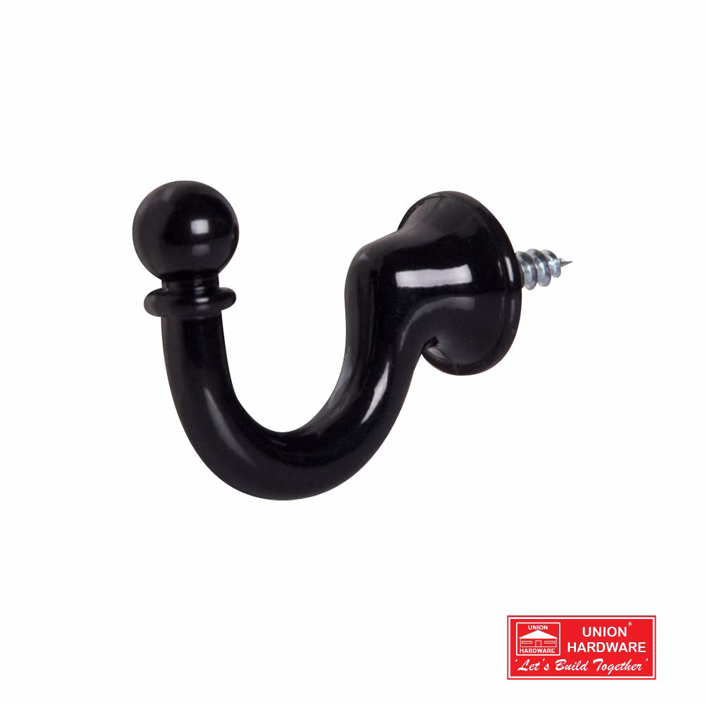 KC TIE BACK HOOK 34MM BLACK PR