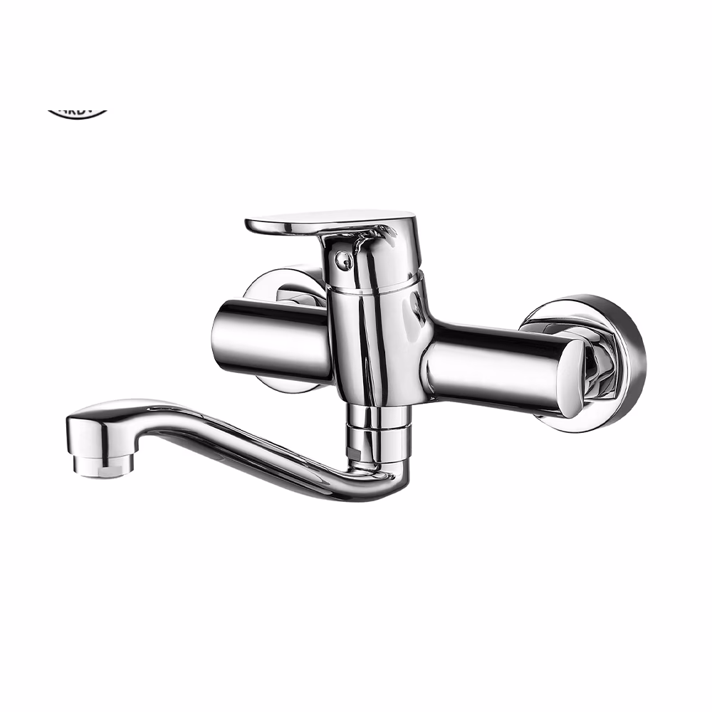 Mes Onex Sink Mixer Wall Type W Curved Long Spout