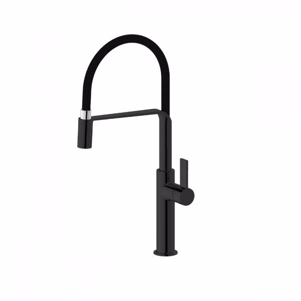 MES VOLANTA DOUBLE BLACK SINK MIXER DECK