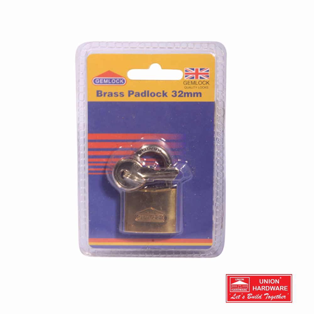 PADLOCK GEMLOCK BRASS 32MM