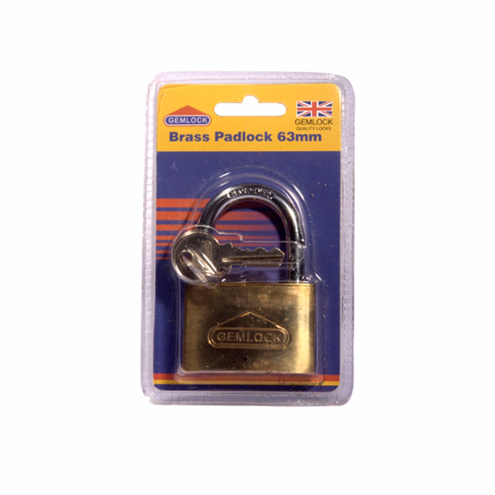 Padlock Gemlock Brass 63mm
