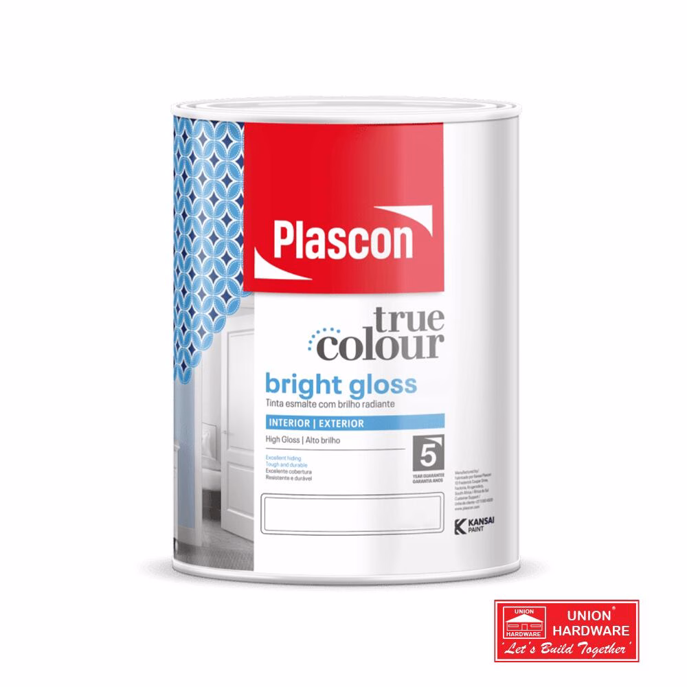 PLASCON TRUE COLOUR BRIGHT GLOSS WHITE 5L