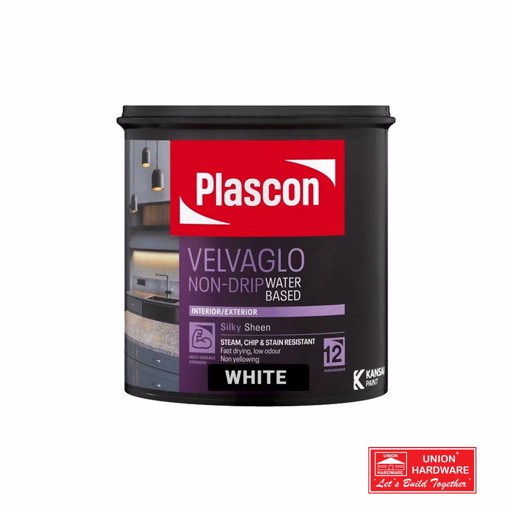 PLASCON VELVAGLO WATER BASED WHITE 1LT
