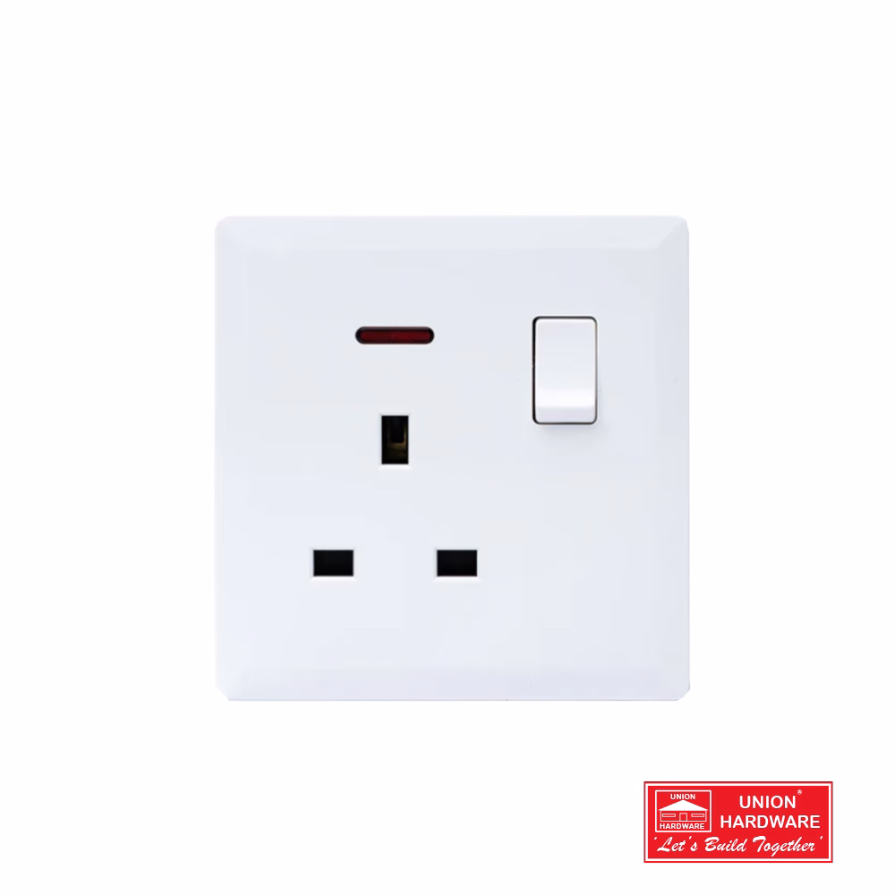 SWITCHED 13A SOCKET WITH NEON WHITE