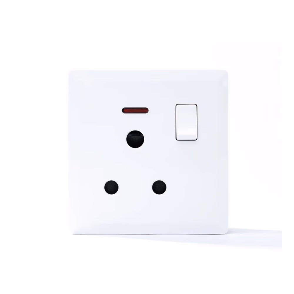 Switched 15a Socket With Neon White