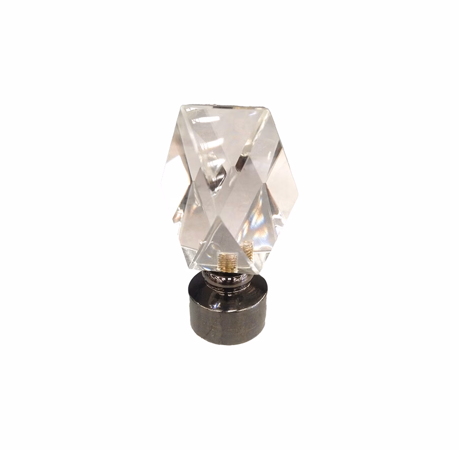 Union Curtain Rod Finial Crystal Black