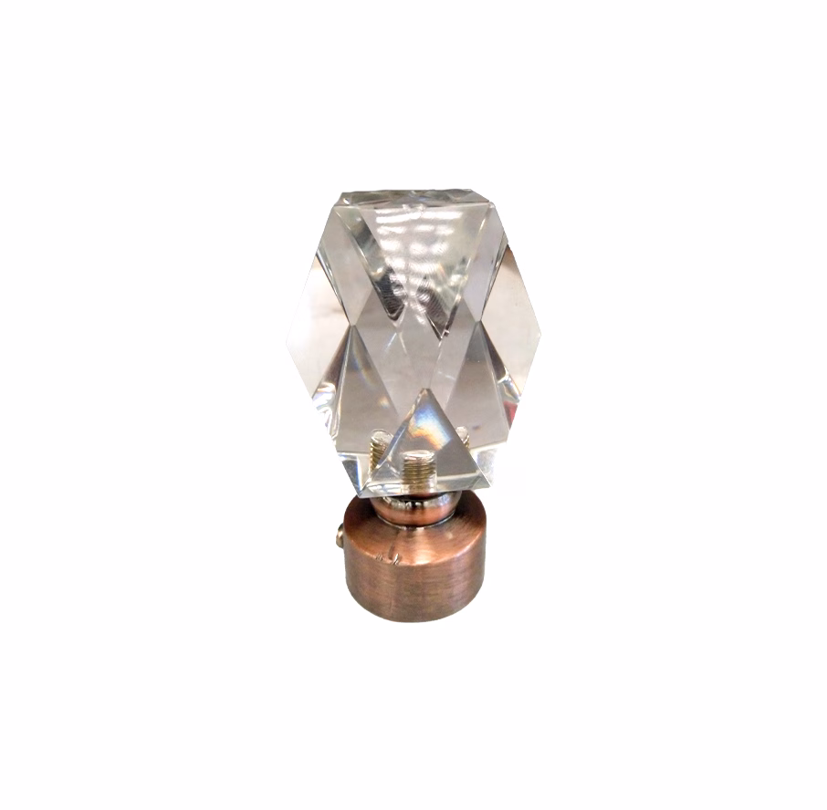 UNION CURTAIN ROD FINIAL CRYSTAL BRONZE